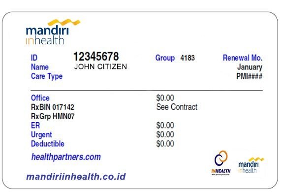 Indonesia health insurance card template in PSD format
