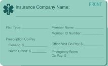 Insurance company health insurance card template in PSD format