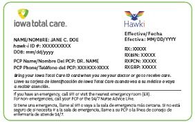 Iowa health insurance card template in PSD format