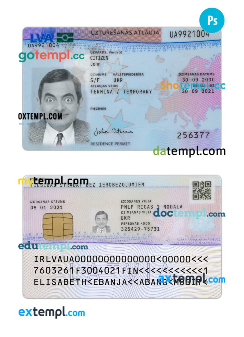 Latvia residence permit PSD example