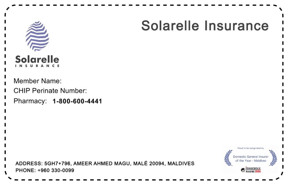 Maldives health insurance card template in PSD format