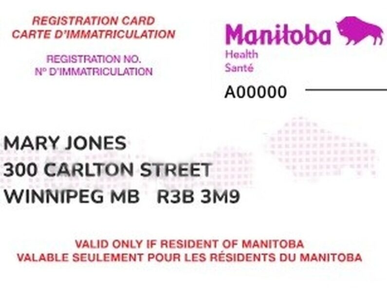 Manitoba health insurance card template in PSD format