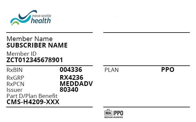 Nova Scotia health insurance card template in PSD format