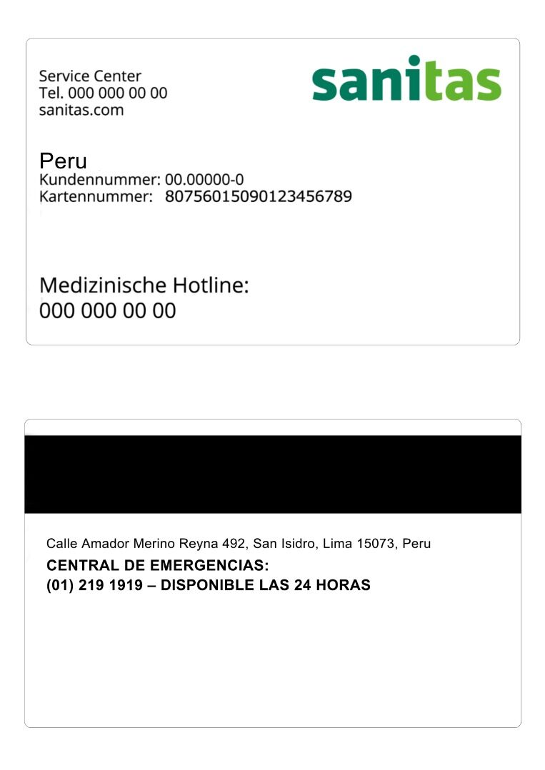 Peru health insurance card template in PSD format