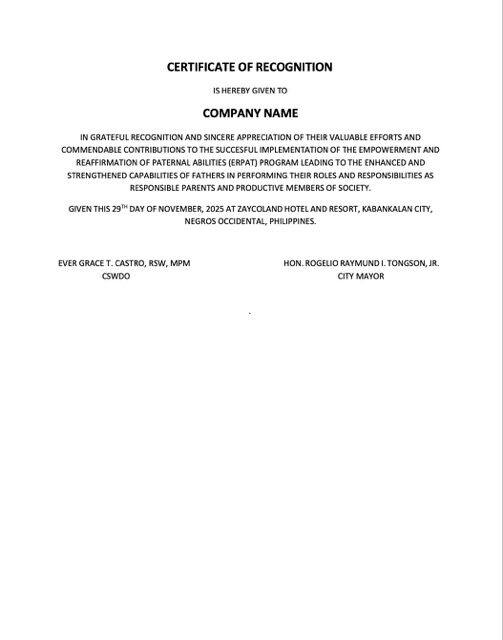 Philippines certificate of recognition Word and PDF template