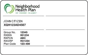 Rhode Island health insurance card template in PSD format