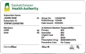 Saskatchewan health insurance card template in PSD format