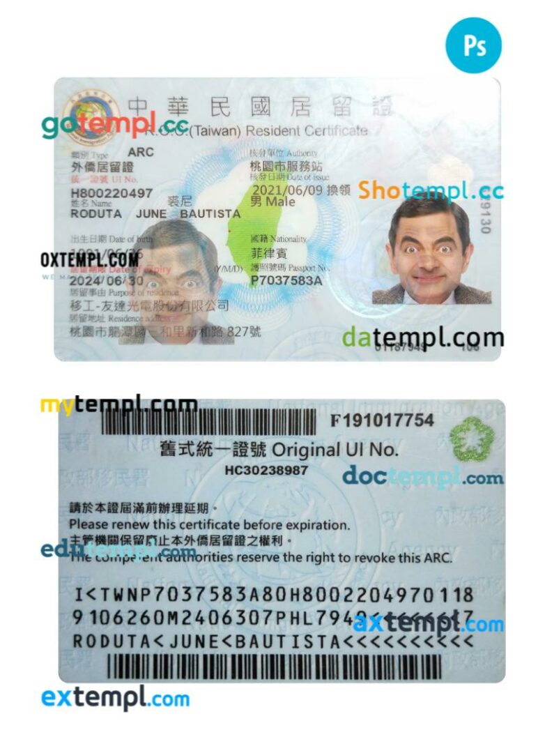 Taiwan resident permit PSD example