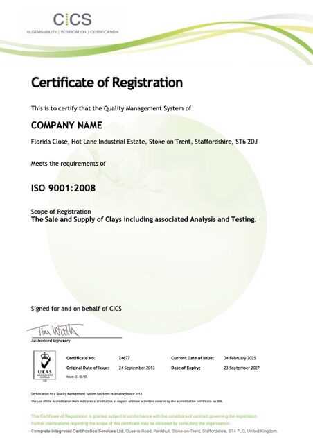 UK Florida Close certificate of registration Word and PDF template