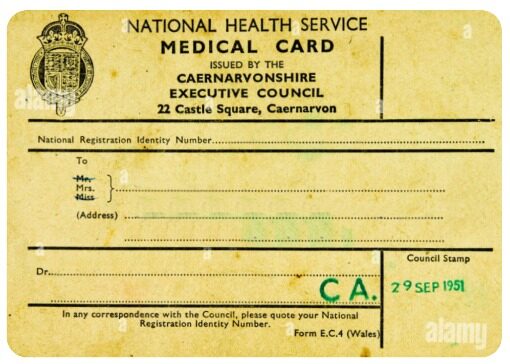 UK Wales medical card template in PSD format