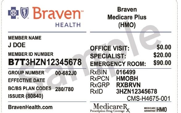 USA Braven Heath medical care card template in PSD format