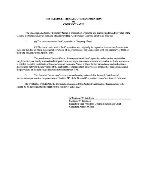 USA Delaware certificate of incorporation Word and PDF template