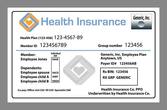 USA Health Insurance Co. health insurance card template in PSD format