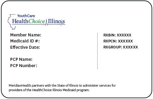 USA Illinois HealthChoice medical ID card template in PSD format