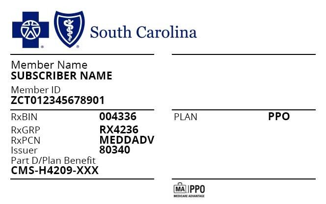 USA South Carolina health insurance card template in PSD format