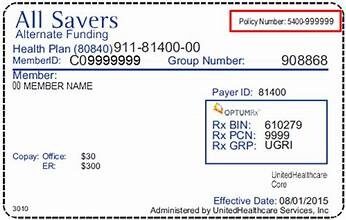 USA UnitedHealthcare Inc. health insurance card template in PSD format