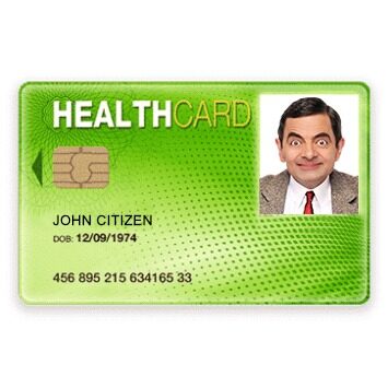 USA health card template in PSD format