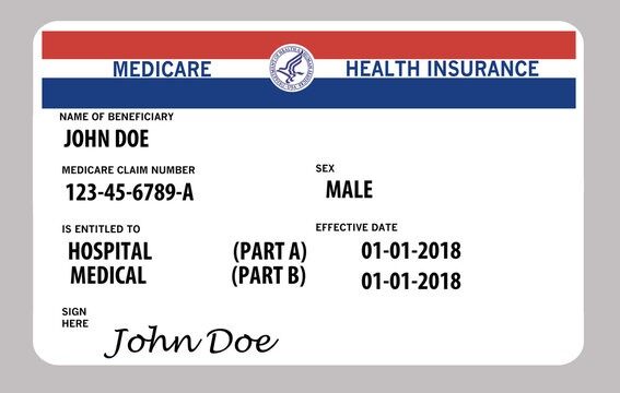 USA medicare health insurance card template in PSD format