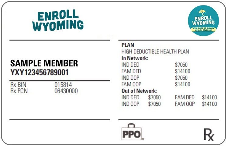 Wyoming health insurance card template in PSD format