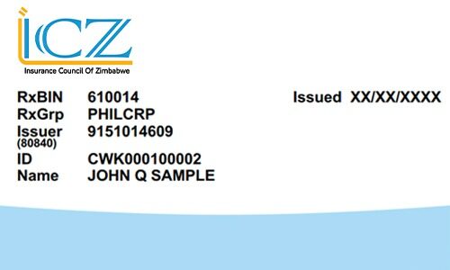 Zimbabwe health insurance card template in PSD format