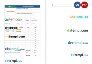 sample IT Consulting Invoice template in word and pdf format download