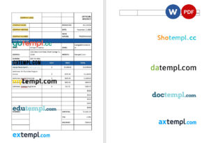sample IT Support Invoice template in word and pdf format download