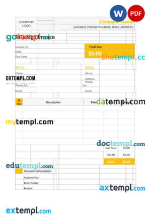 sample Indesign Invoice template in word and pdf format download