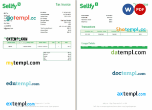 sample Latvia Sellfy tax invoice template in Word and PDF format, fully editable download