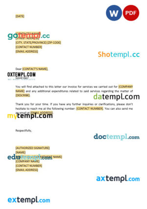 sample Letter to Customer Invoice Attached template in word and pdf format download