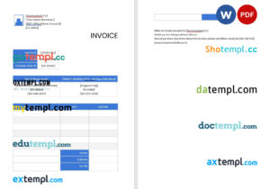 sample Professional Contractor Invoice template in word and pdf format download