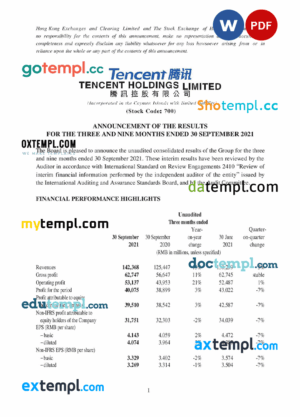 sample USA Tencent invoice template in Word and PDF format, fully editable download