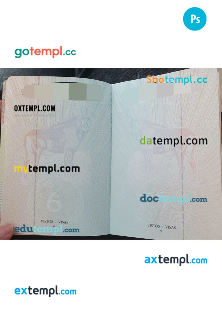 Angola passport other pages photolook version PSD templates