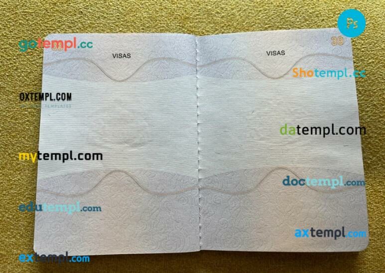 Myanmar passport visa pages photolook version PSD templates