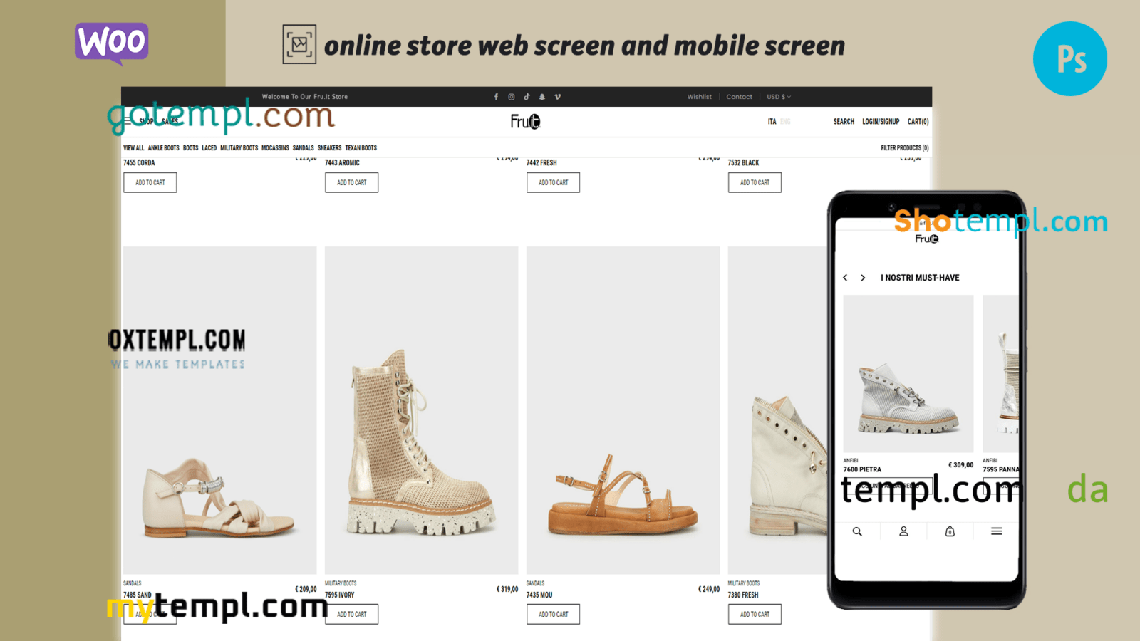 branded shoes fully ready online store WooCommerce hosted and products uploaded 30