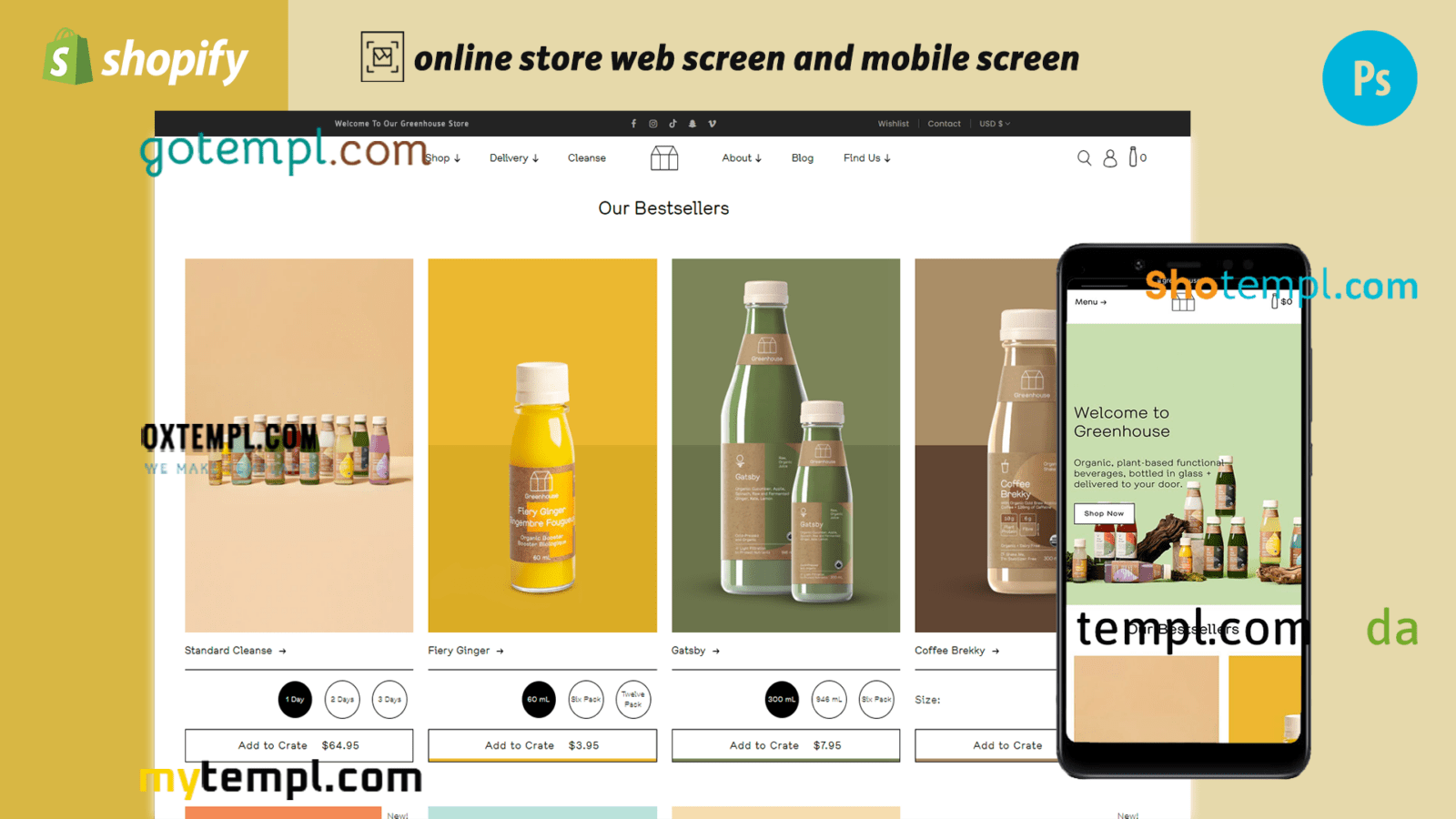 organic juice completely ready online store Shopify hosted and products uploaded 30