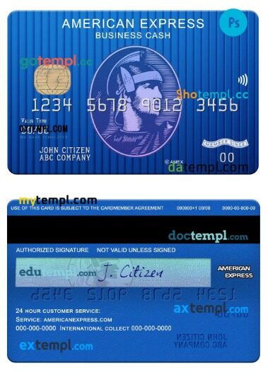 USA Springside Mortgage bank amex business cash card template in PSD format
