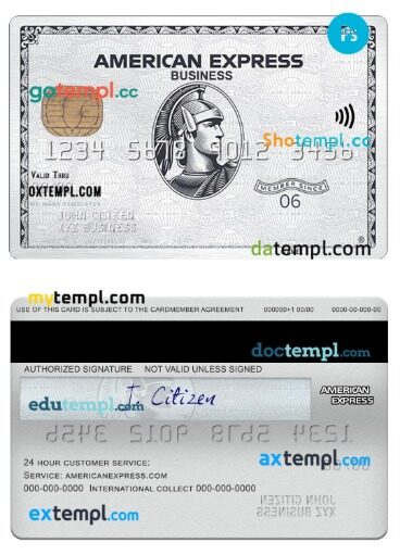 USA Sutton bank amex platinum business card template in PSD format