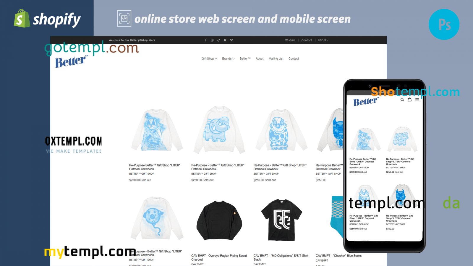 gift ideas fully ready online store Shopify hosted and products uploaded 30