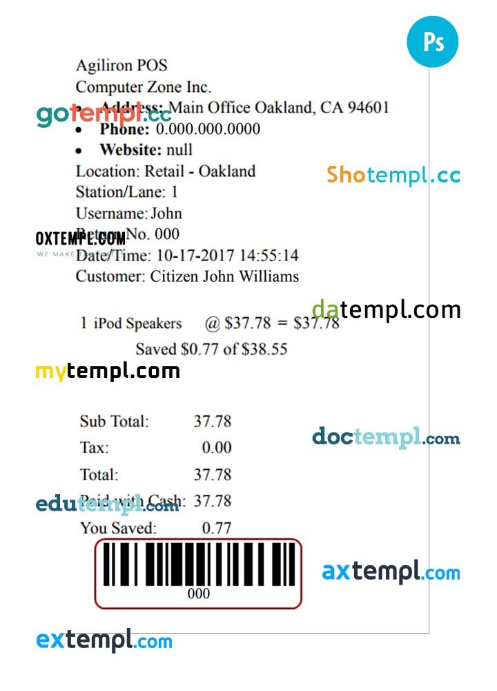 AGILIRON POS payment check PSD example