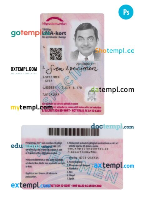 Sweden LMA card template in PSD format