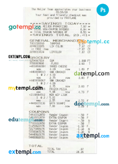 THE MEIJER TEAM receipt example PSD example